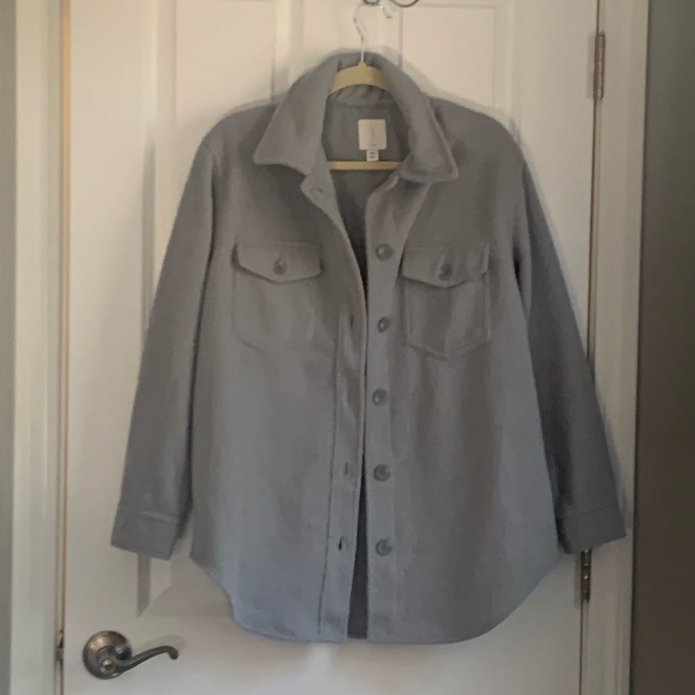 Joie Button Down Oversized Shacket With Pockets O… - image 2